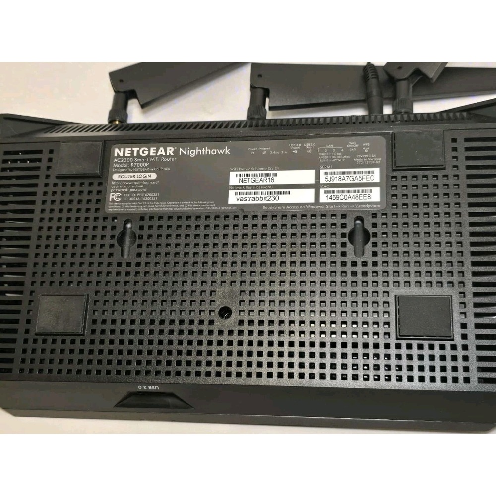 ๐ฅ NETGEAR Nighthawk AC2300 Smart WiFi Router R7000P Dual-Band Gigabit w/โ Power - Picture 2 of 4